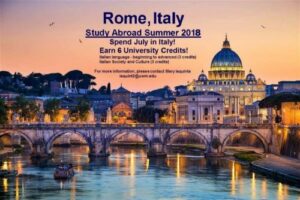 Rome study abroad 2018 flyer.