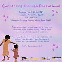 Flyer image about connecting through parenthood for wellness
