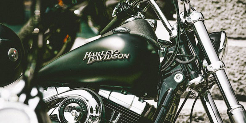 Cropped view of a Harley Davidson Motorcycle