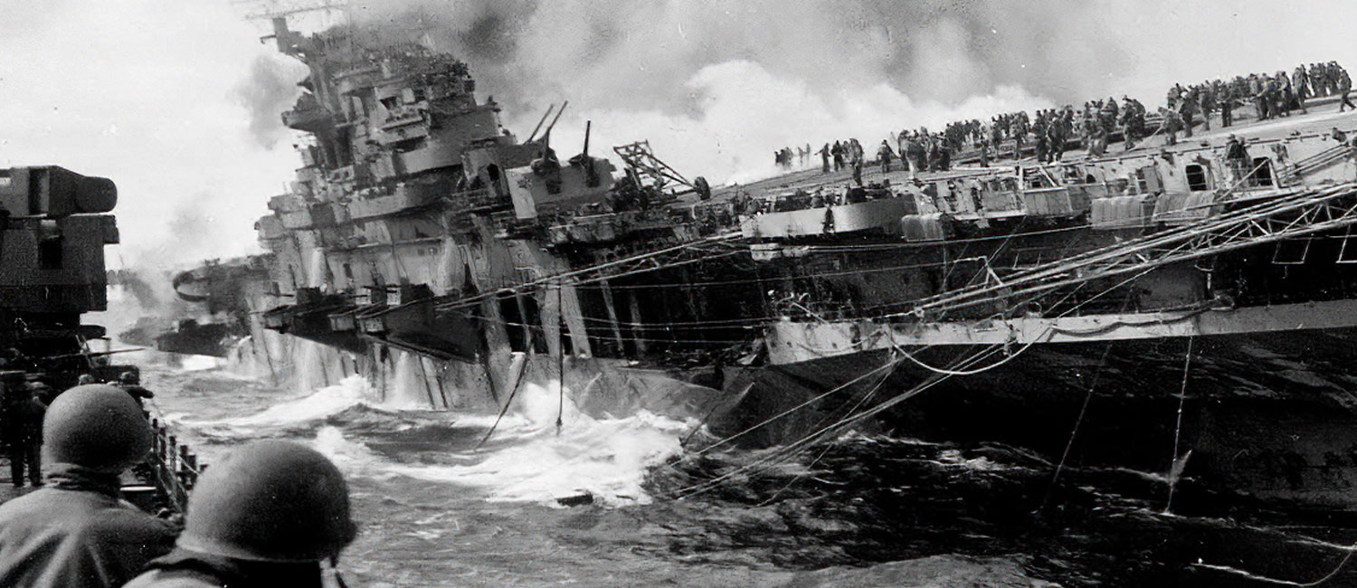 damaged war ship