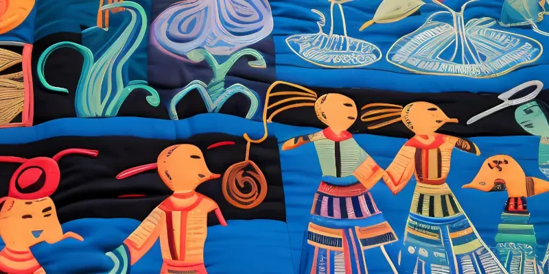 colorful clothing pattern of people dancing