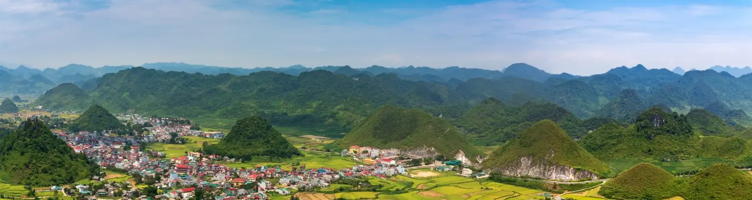 panoramic view of small village