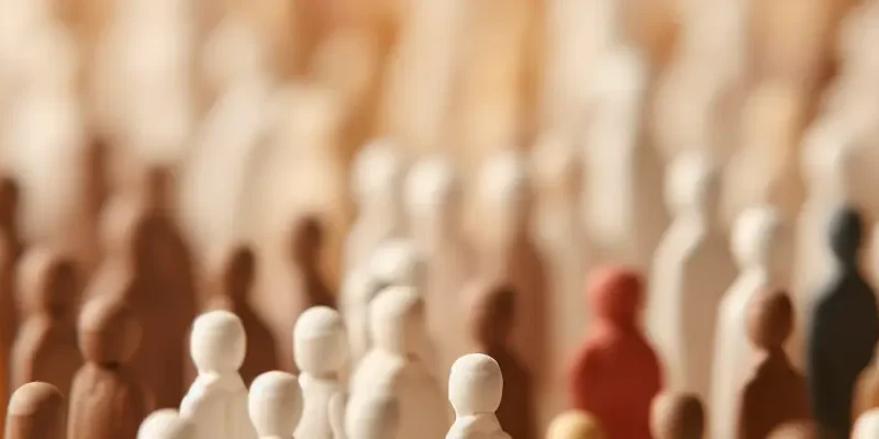 small wooden representations of people in several different colors