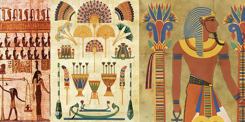 hieroglyphic wall paintings