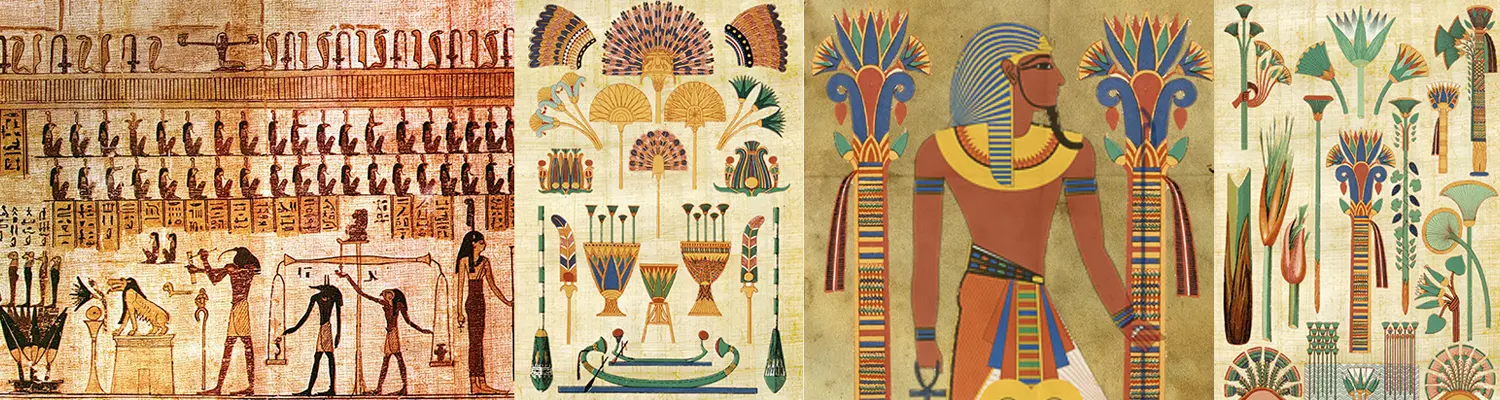 hieroglyphic wall paintings