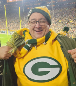 Professor Lex Renda at Green Bay Packer's game