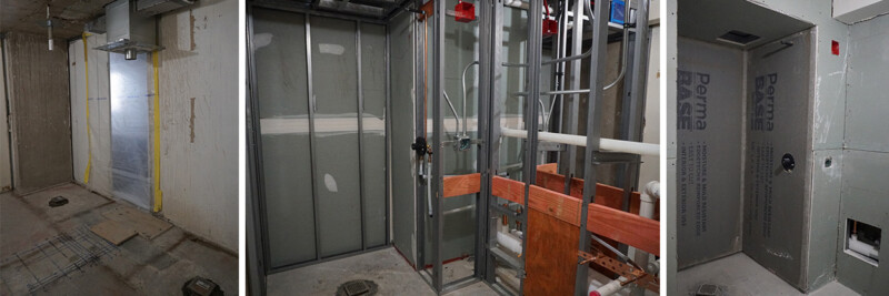 West Tower bathrooms being installed
