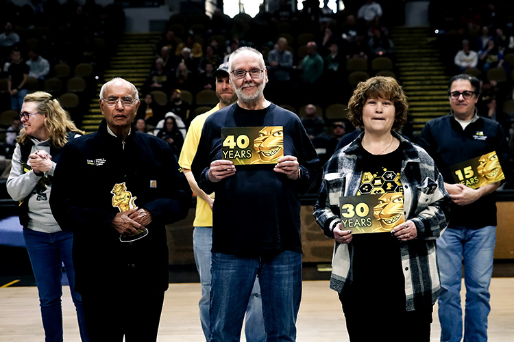 UWM employees at the Panther Arena.