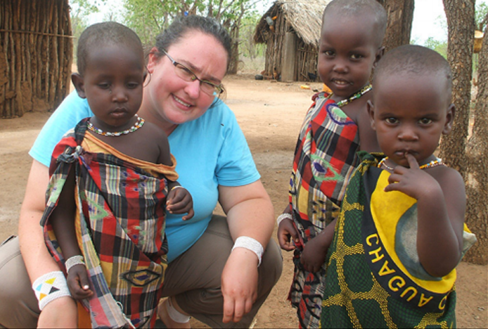 Allison Kotowicz with African children