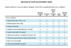 Measure of Workplace Environment Tool