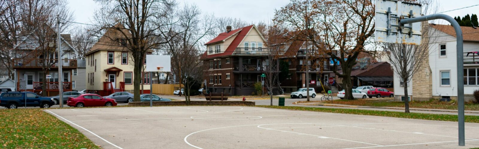 Basketball court in Milwaukee neighborhood.