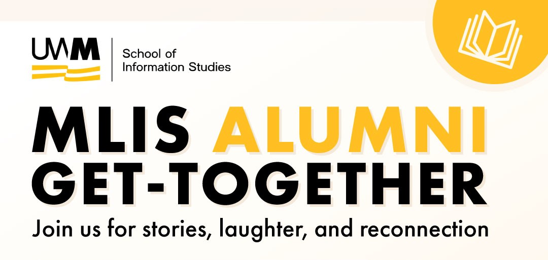 Decorative graphic for the School of Information Studies MLIS Alumni Get-Together Event