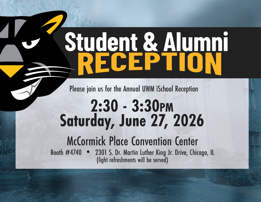 Graphic for student and alumni ALA reception