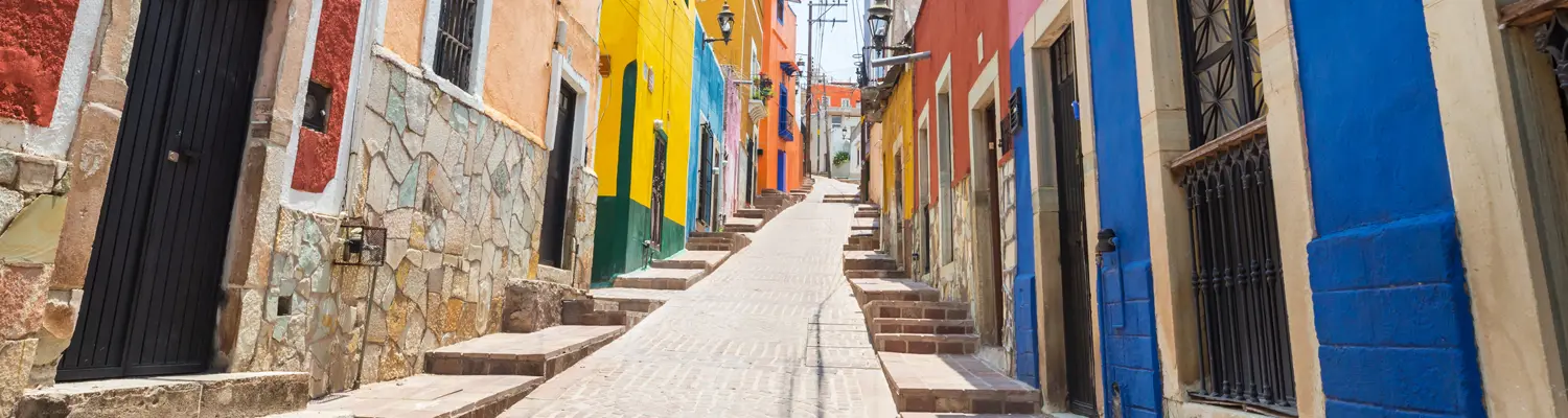 Different wooden souvenirs at the local Mexican market
