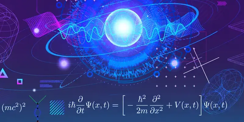 concept of bright light with equations around it.