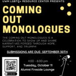 Flyer for Coming Out Monologues