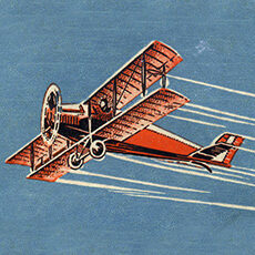 illustration of prop plane in the air