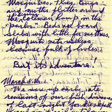 detail of handwritten correspondence