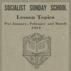 Detail of cover of Socialist Sunday School pamphlet dated 1914
