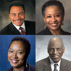 A collage of four individuals whose interviews are part of the African-American Alumni Oral History Project collection