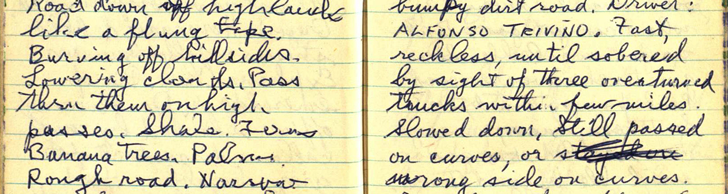 Details from handwritten notes from Harrison Forman diary
