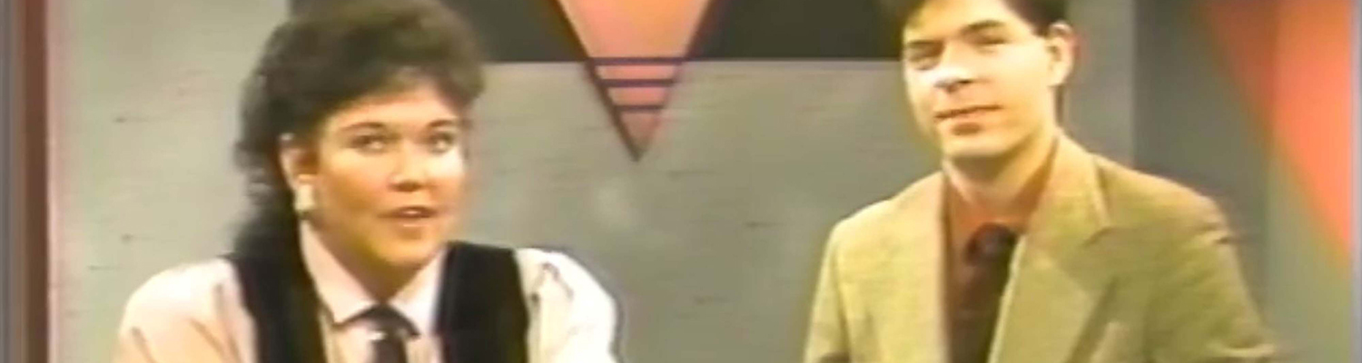Screenshot of two hosts from the Milwaukee Gay Lesbian Cable Network Programs collection
