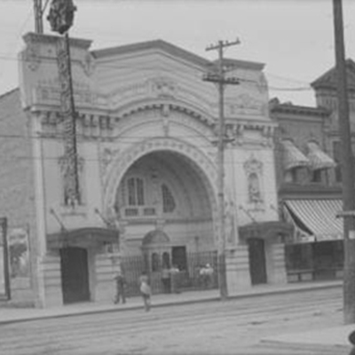 Image of the front a movie theater from the Milwaukee Polonia collection