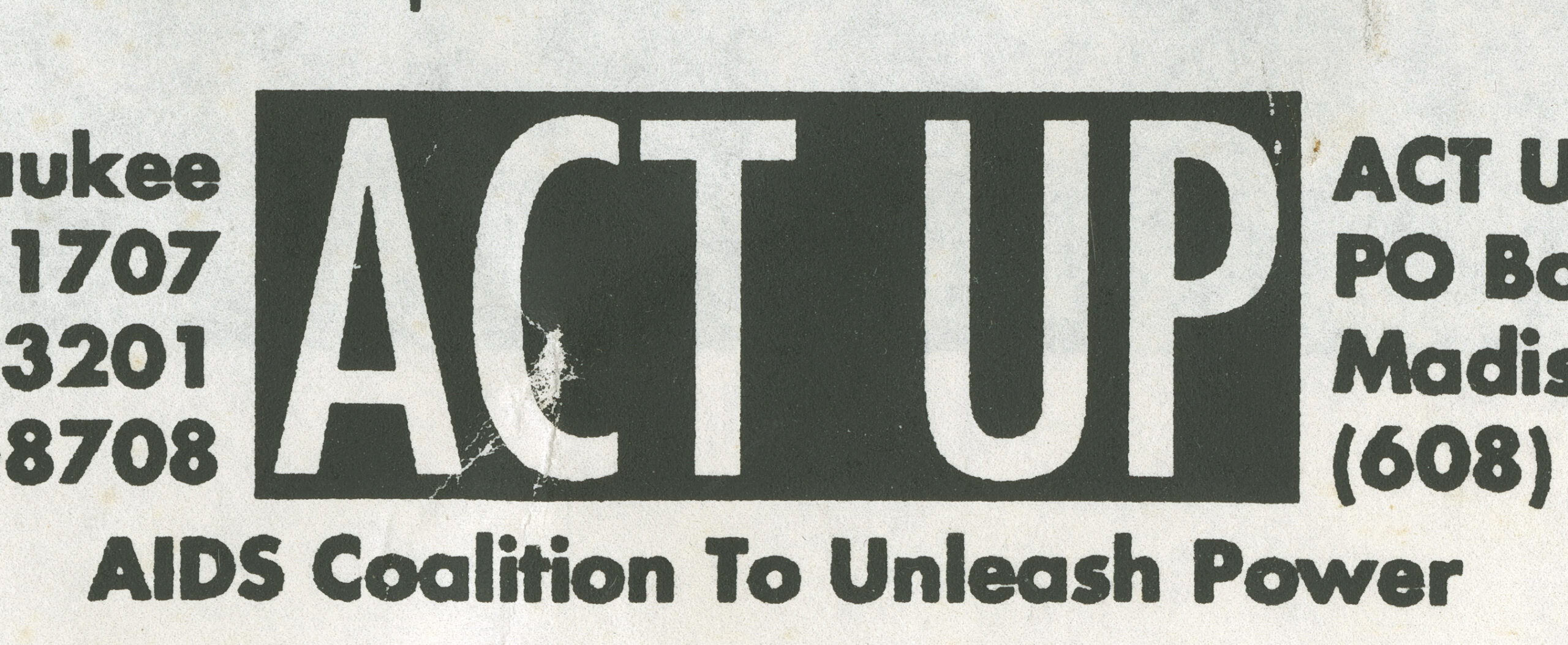 An image from a pamphlet that is part of the ACT UP Milwaukee archival collection