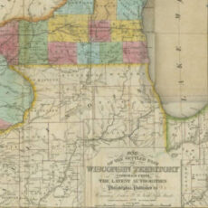 Cropped image of a map of Wisconsin from one of the titles in the Imprints on Wisconsin collection