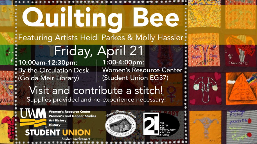 graphic with UWM Quilting Bee info