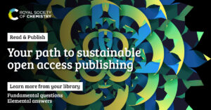 Graphic with text Royal Society of Chemistry: Read and Publish: Your Path to Sustainable Open Access