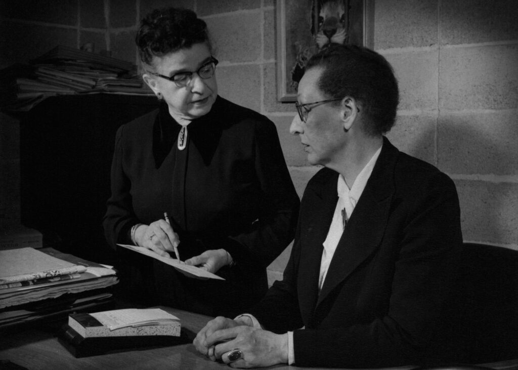 BW Photograph of Charlotte Russell Partridge and Miriam Frink