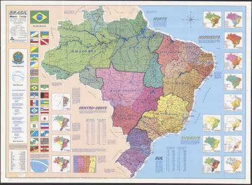 Political and regional map of Brazil in 1998.