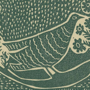 An artistic image depicts a bird and flowers.