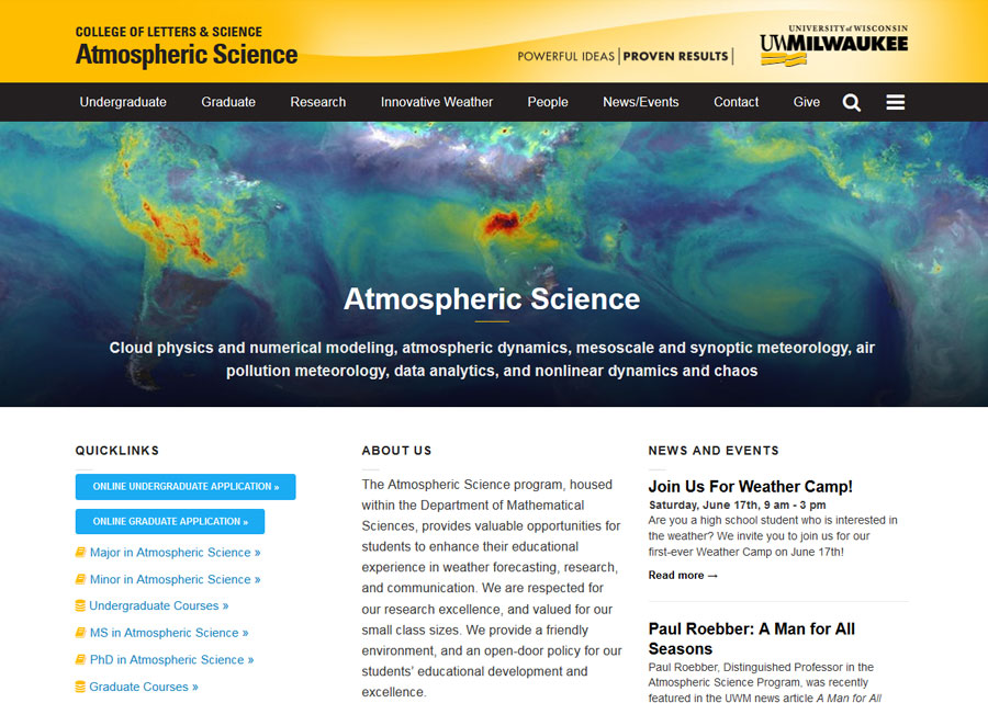 Atmospheric Science site example
