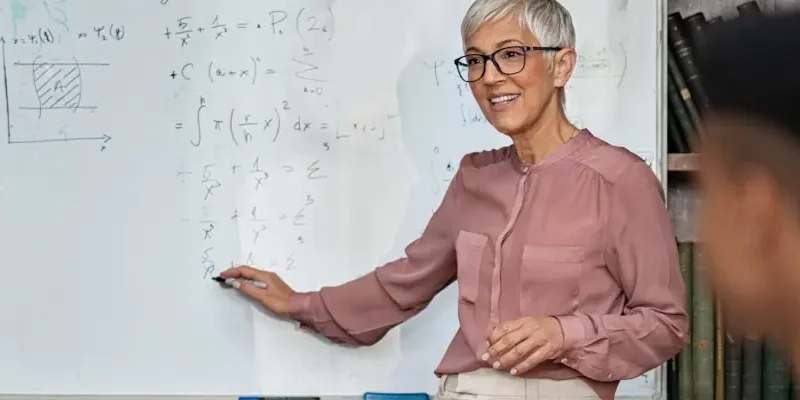 Professor teaching in Math class