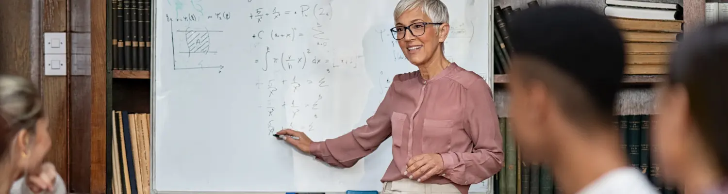 Professor teaching in Math class