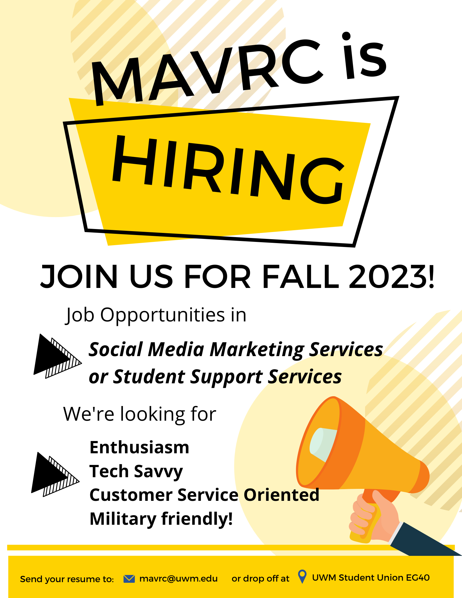 Details For Event 25079 – We Are Hiring for Fall 2023