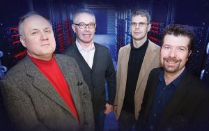 UWM LIGO researchers (from left) Alan Wiseman, Patrick Brady, Jolien Creighton and Xavier Siemens.