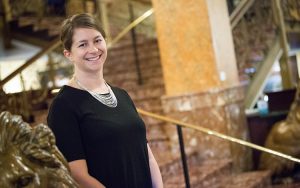 Susan Schweigert, a 2011 graduate of the master’s program in language, literature and translation, runs her own business, Schweigert Language Services, in Chicago. (UWM Photo/Troye Fox)