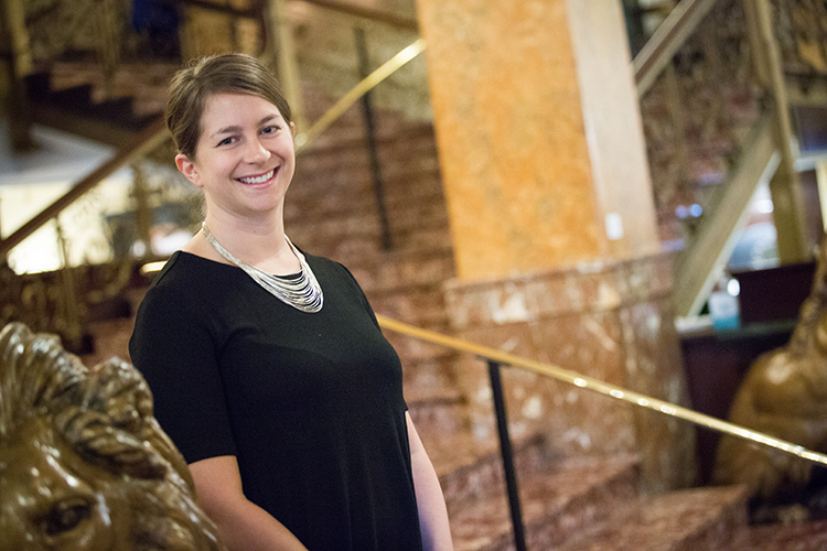 Susan Schweigert, a 2011 graduate of the master’s program in language, literature and translation, runs her own business, Schweigert Language Services, in Chicago. (UWM Photo/Troye Fox)