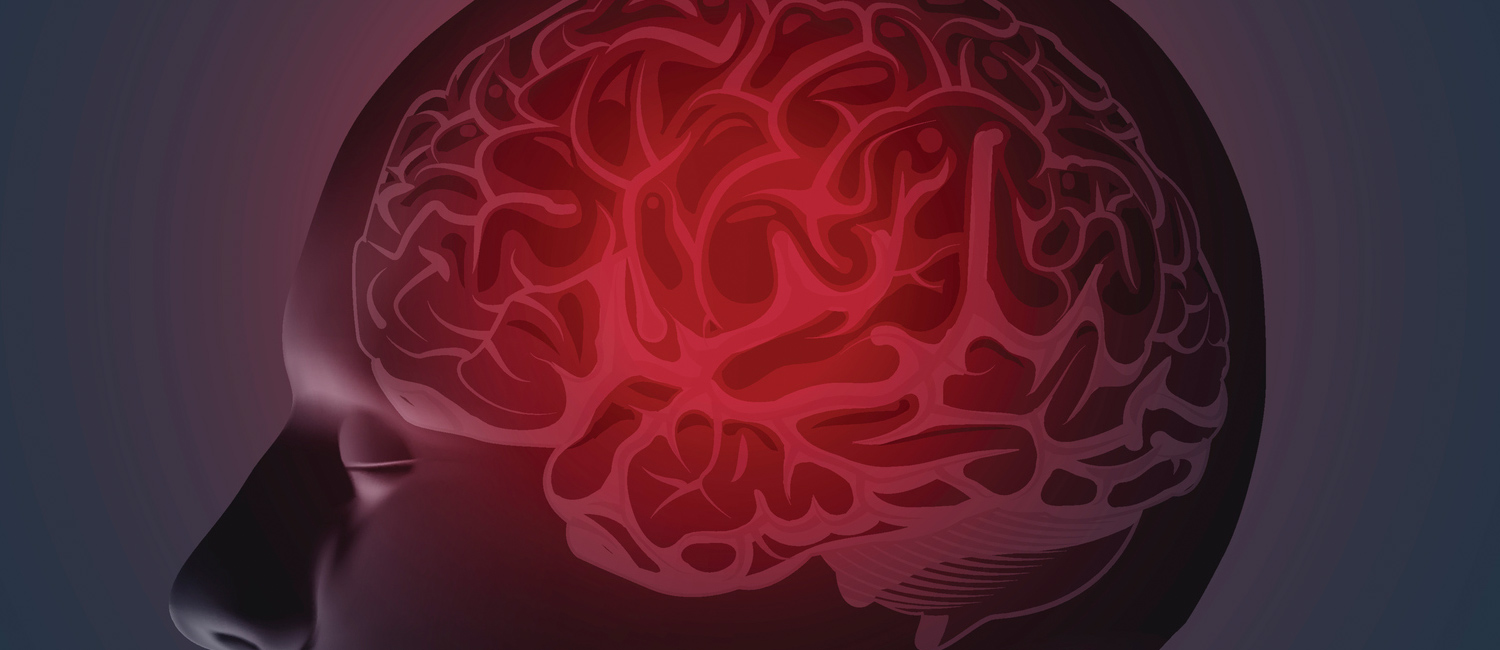 Graphic that shows a brain inside a human head