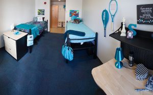 A room at RiverView residence hall.