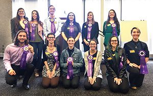 Office of Undergraduate Research symposium winners pose with their ribbons. (Submitted photo)