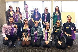 Office of Undergraduate Research symposium winners pose with their ribbons. (Submitted photo)