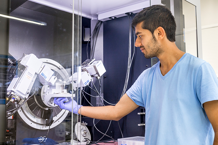Nisrit Pandey in a lab