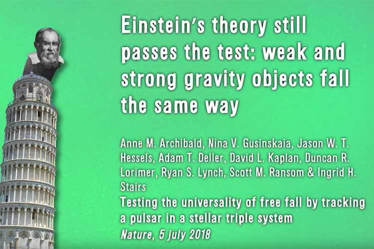 Screen shot from video on Einstein's theory