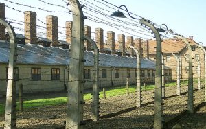 Photo of barbed wire at Auschwitz.