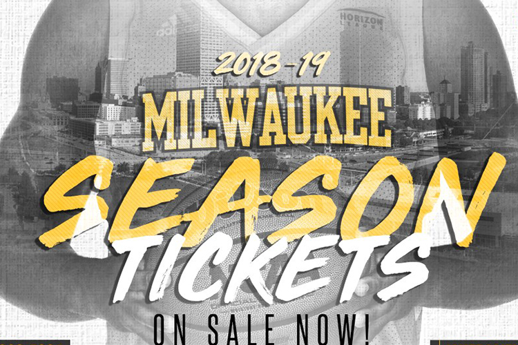 A jersey with the words "2018-19 Milwaukee Season Tickets On Sale Now"