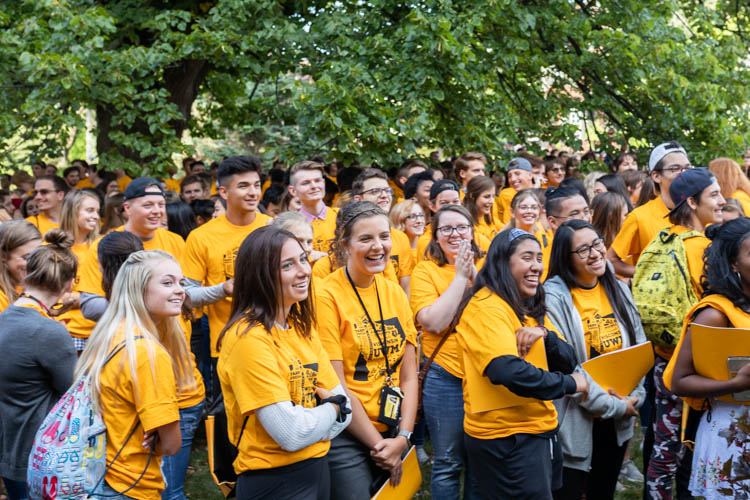 Students at University Welcome event